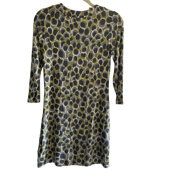 Boden Gray Circle Print Jersey Knit Short Mini 3/4 Sleeve Dress Women’s 8 Medium - Picture 3 of 4
